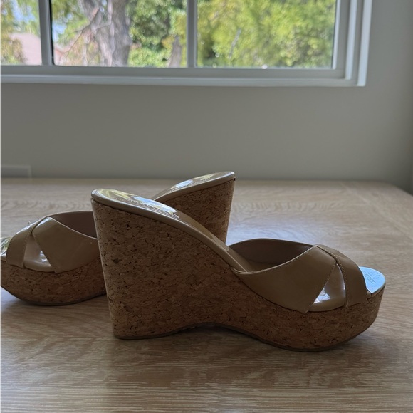 Women's Tan Wedge Sandals - Picture 1 of 4